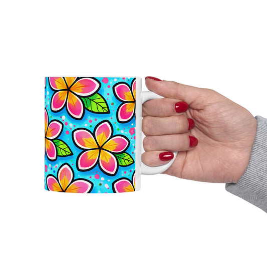 My Sand Bag™ | Watercolor Plumeria Coffee Mug