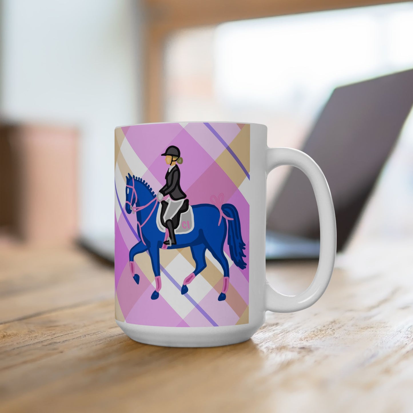 Dressage Horse Ceramic Coffee Mug | Equestrian Art | 11oz & 15oz