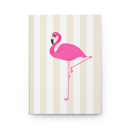 Flamingo Illustration Hardcover Journal With Matte Finish