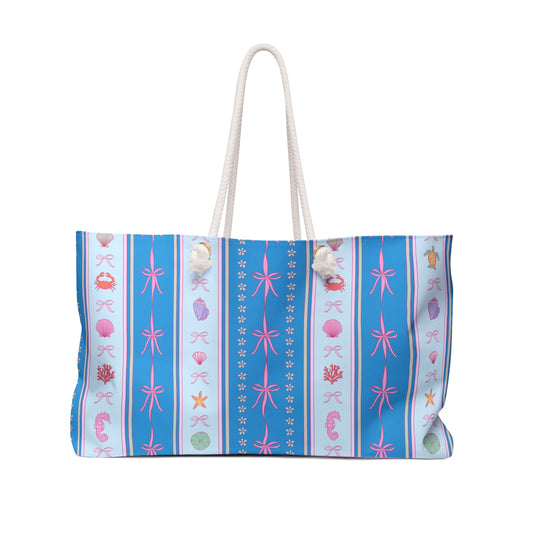 Preppy Coastal Weekender Bag | Beach-Ready Travel Tote