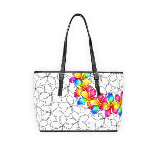 My Sand Bag Plumeria Flower Large Purse — PU Leather Shoulder Bag
