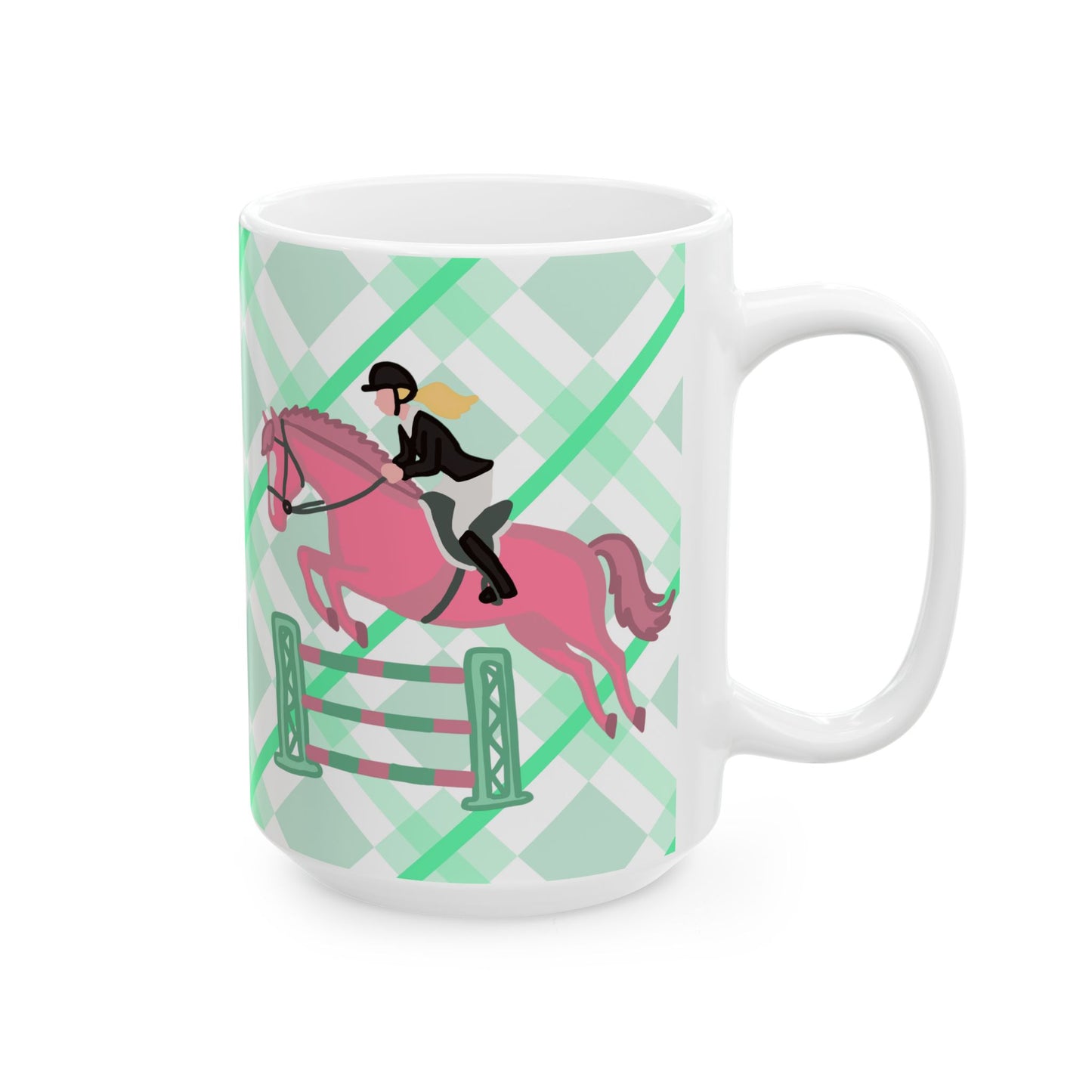 Hunter Jumper Horse Ceramic Coffee Mug | Show Jumping Art | 11oz & 15oz