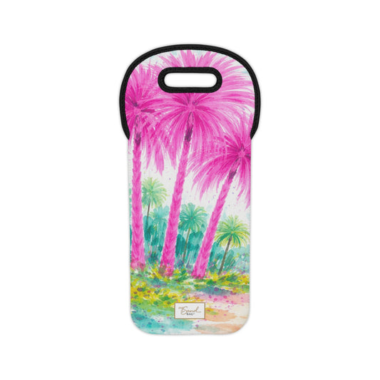 My Sand Bag™ Wine Carrier | Pink Palm Trees