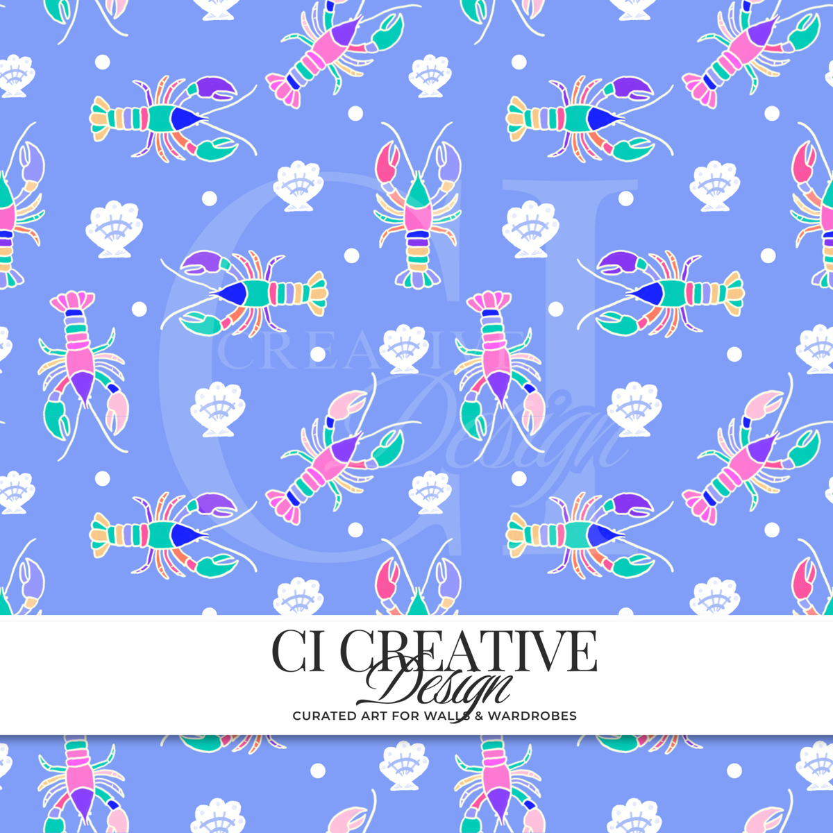 Lobster Seamless Pattern | Periwinkle Digital Download PNG