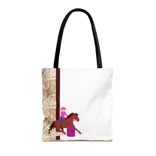 Barrel Racing Tote Bag | Cowgirl Western Patterned Tote | 3 Sizes