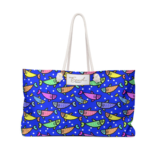 My Sand Bag Happy Fish 2 Beach Bag Weekender Bag For Travel