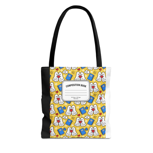 Kawaii Ghost Teacher Tote Bag | School Supplies Book Bag | 3 Sizes