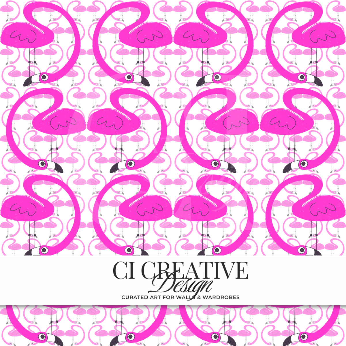 Pink Flamingo Seamless Pattern | Tropical Bird Digital Download PNG