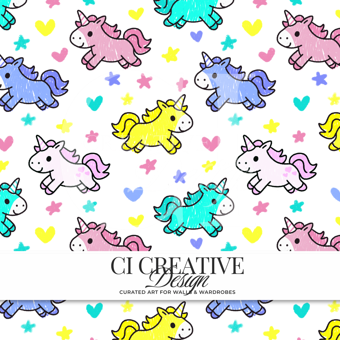 Colorful Doodle Unicorns
