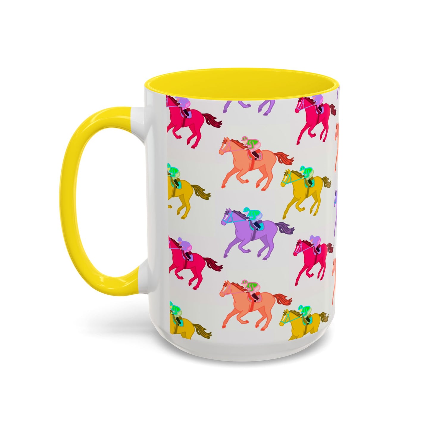 Kentucky Derby Racehorse Accent Coffee Mug | Race Day Gift | 11oz & 15oz