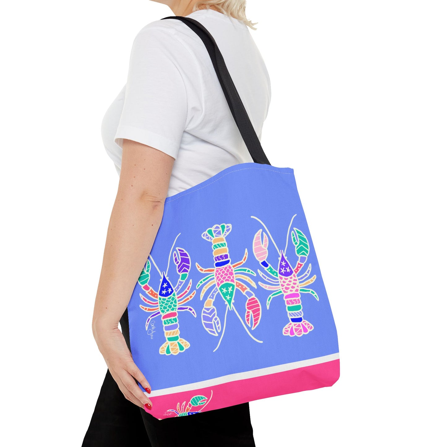 Hand-Drawn Lobster Tote Bag — Beachy Seafood Shellfish Market Tote