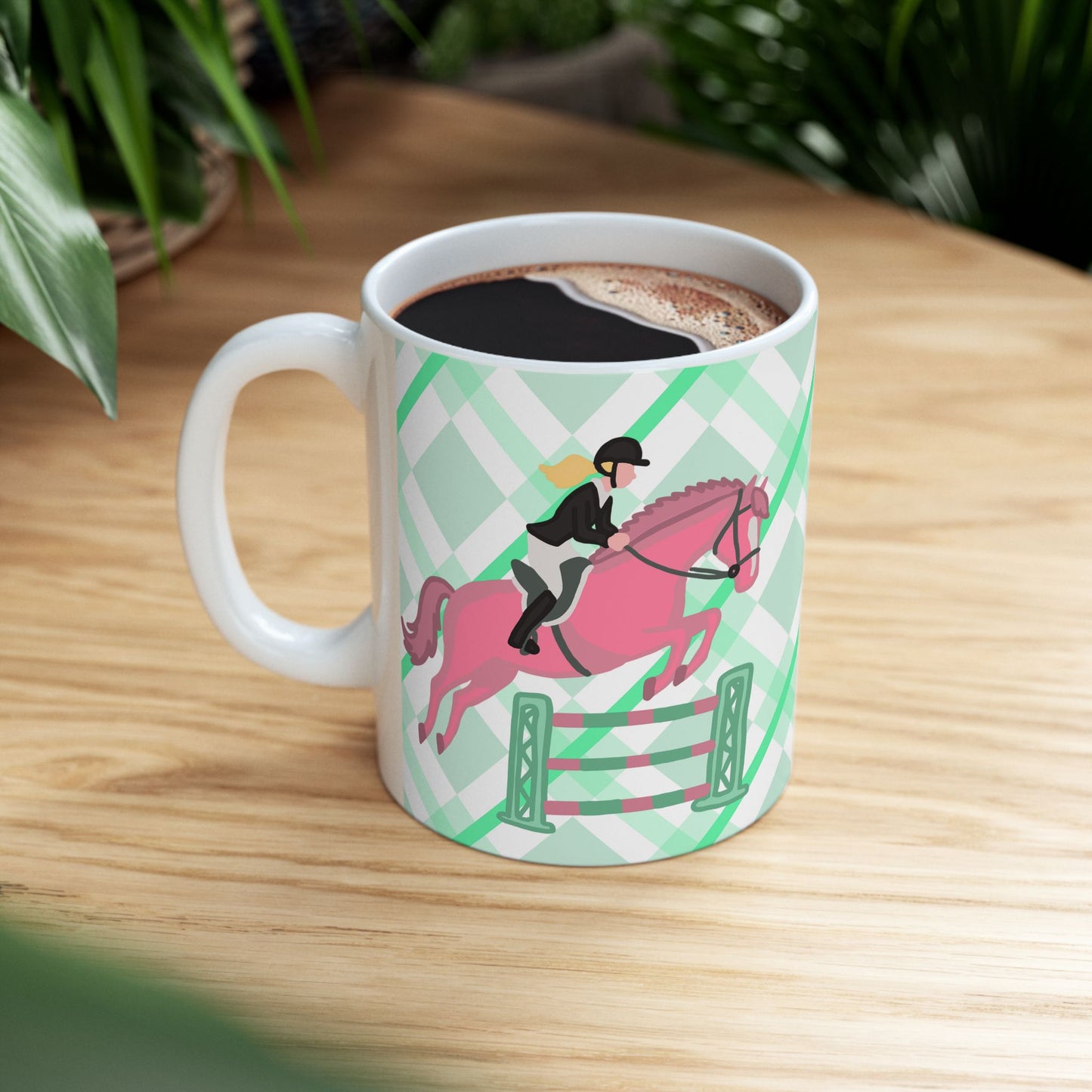 Hunter Jumper Horse Ceramic Coffee Mug | Show Jumping Art | 11oz & 15oz