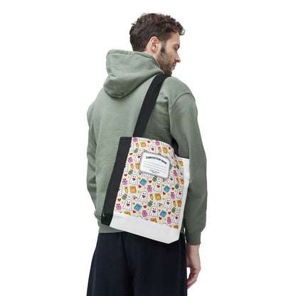 Ghost School Supplies Teacher Tote Bag | Kawaii Halloween Book Bag | 3 Sizes