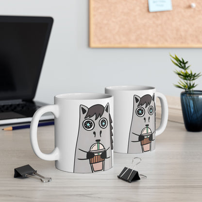 Frappuccino Horse Ceramic Mug — Horse Coffee Cup (11oz & 15oz)