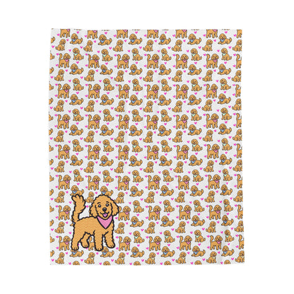 Goldendoodle Pattern Velveteen Plush Blanket | Dog Lover Gift | 3 Sizes
