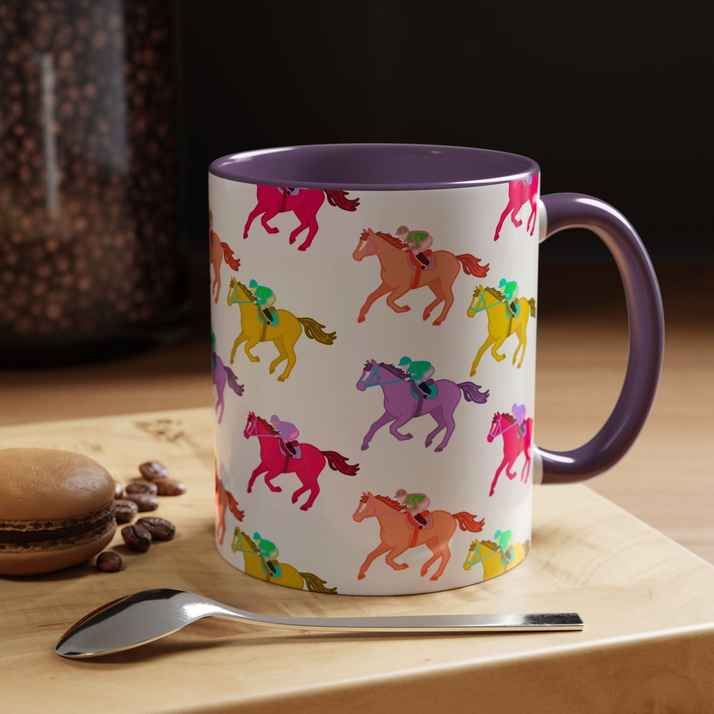 Kentucky Derby Racehorse Accent Coffee Mug | Race Day Gift | 11oz & 15oz