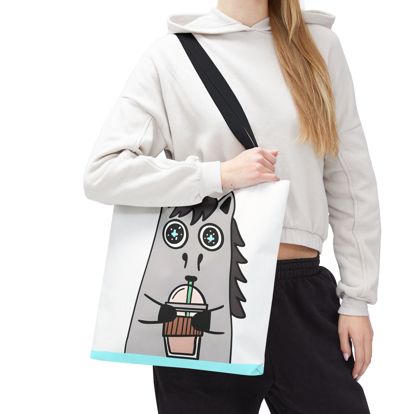 Coffee-Drinking Horse Frappuccino Tote Bag