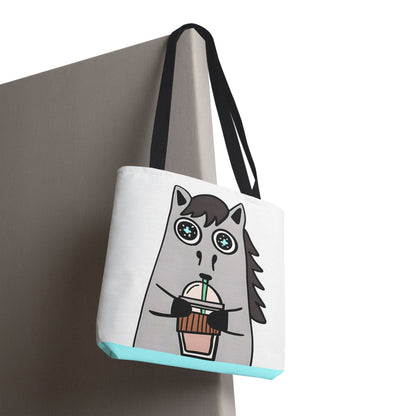 Coffee-Drinking Horse Frappuccino Tote Bag