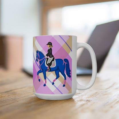 Dressage Horse Ceramic Coffee Mug | Equestrian Art | 11oz & 15oz