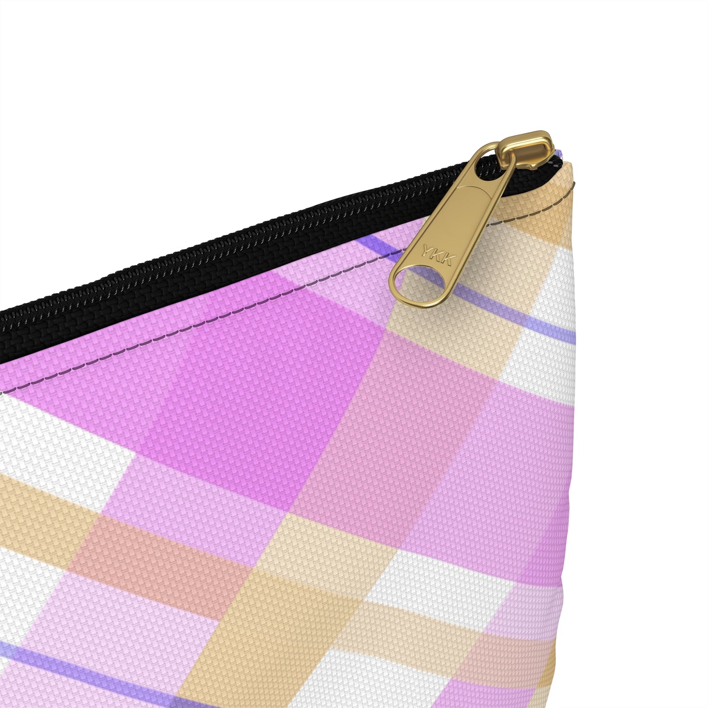 Cowgirl Plaid Accessory Pouch — Pink Plaid Horse Riding Makeup Bag