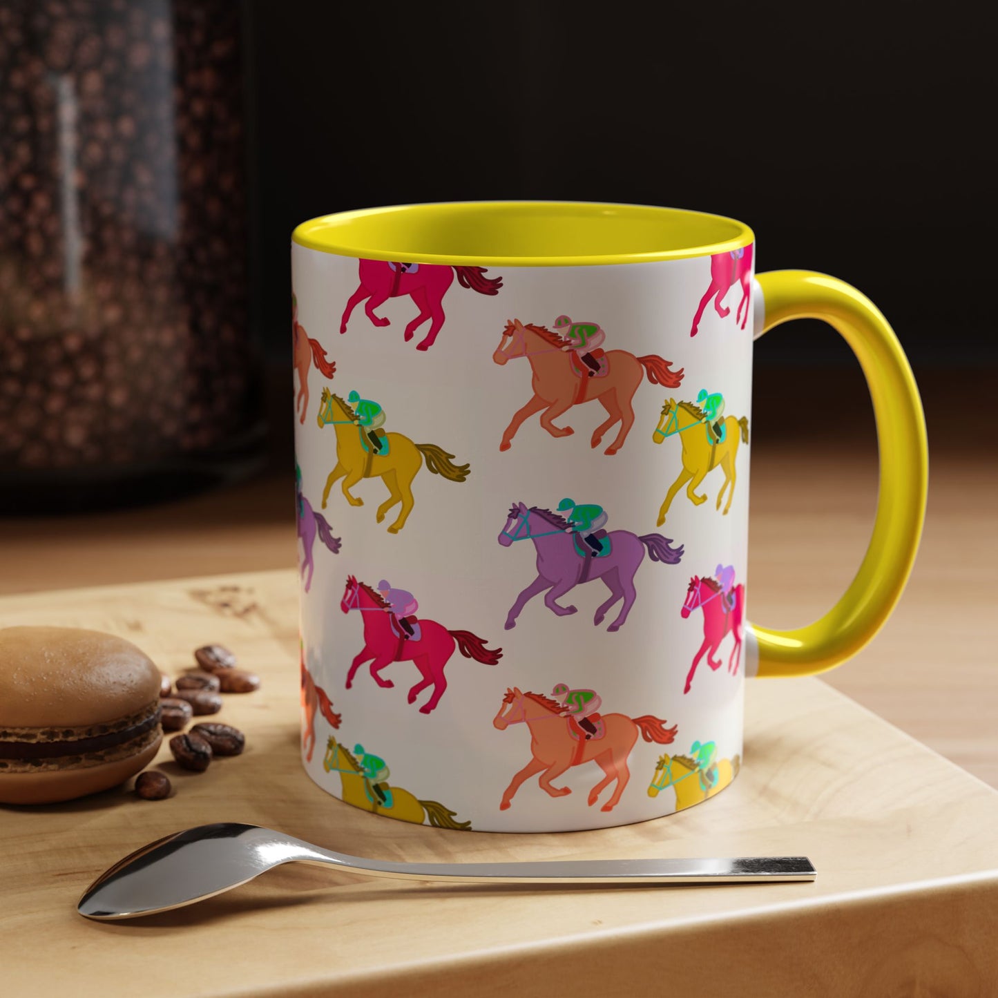 Kentucky Derby Racehorse Accent Coffee Mug | Race Day Gift | 11oz & 15oz