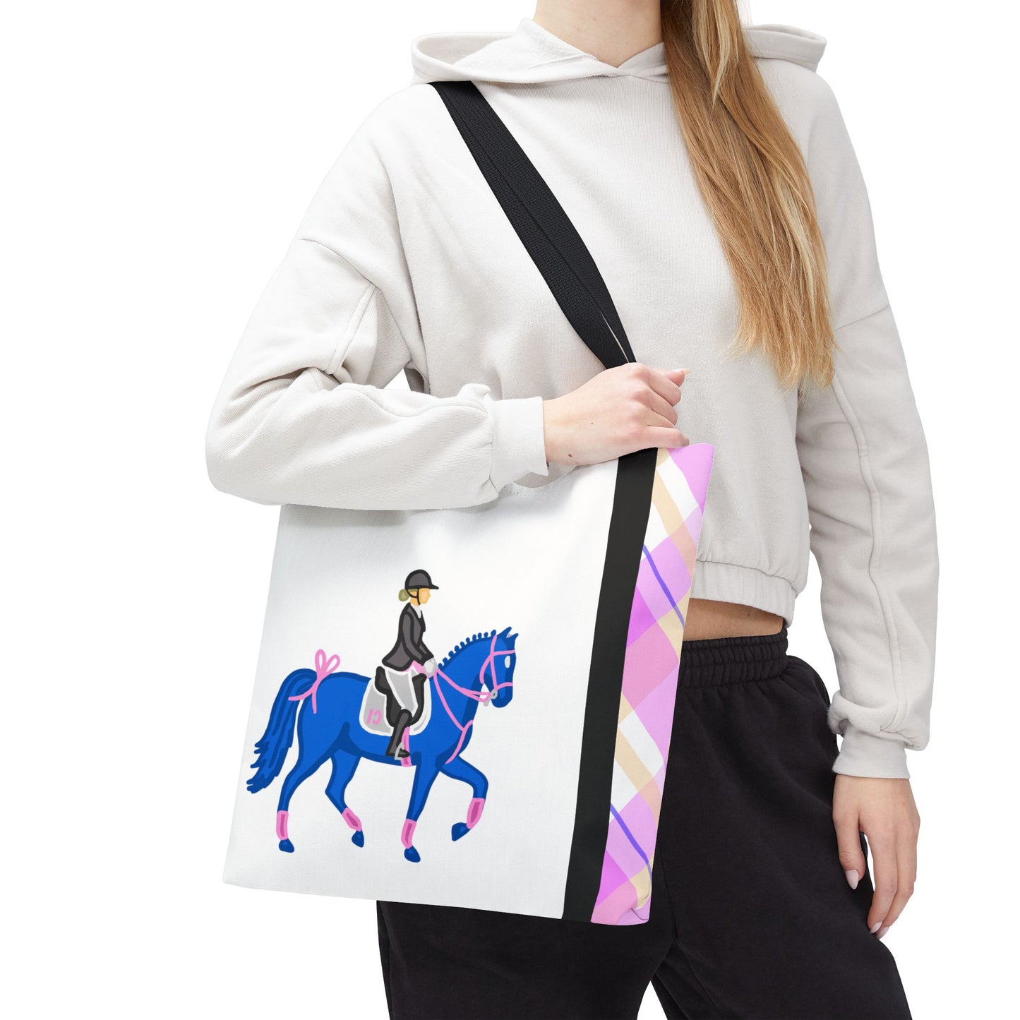 Dressage Horse and Rider Tote Bag - Equestrian Carryall