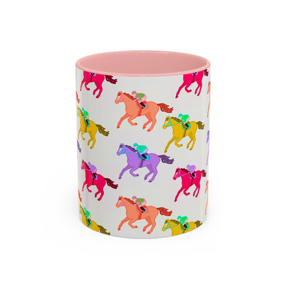 Kentucky Derby Racehorse Accent Coffee Mug | Race Day Gift | 11oz & 15oz
