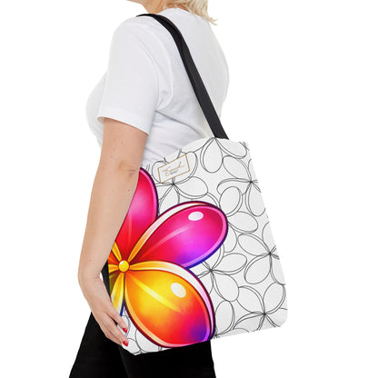 My Sand Bag Plumeria Tote Reusable Hawaiian Shopping Bag