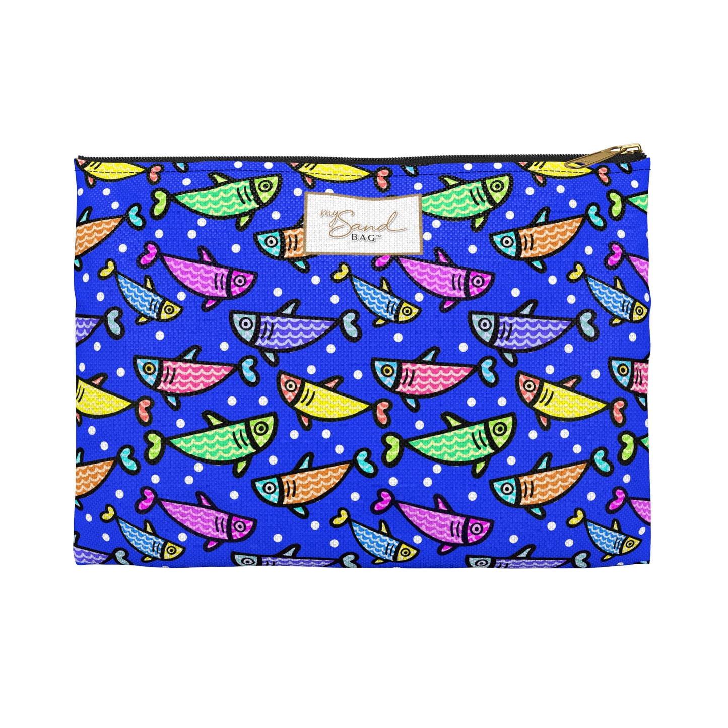 My Sand Bag Essentials Pouch By Happy Fish 2 Zippered Canvas Pouch