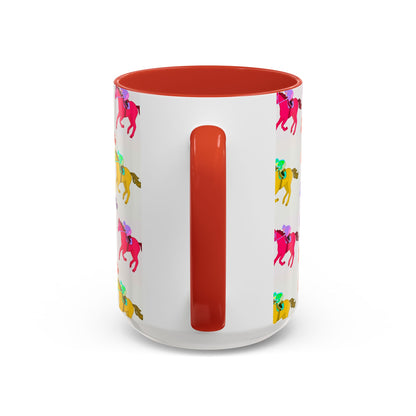 Kentucky Derby Racehorse Accent Coffee Mug | Race Day Gift | 11oz & 15oz