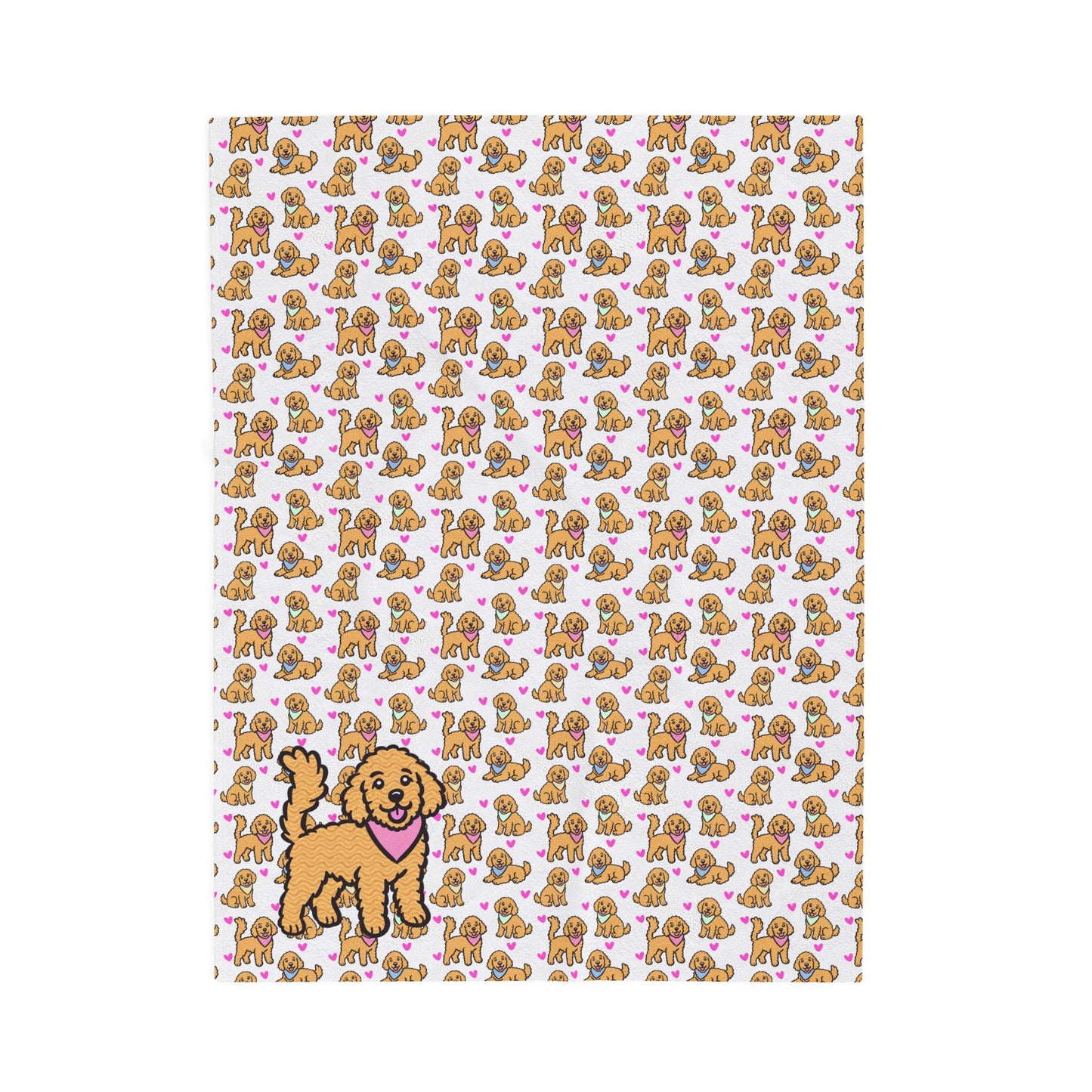 Goldendoodle Pattern Velveteen Plush Blanket | Dog Lover Gift | 3 Sizes