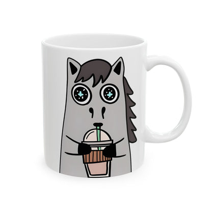 Frappuccino Horse Ceramic Mug — Horse Coffee Cup (11oz & 15oz)