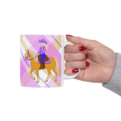 Trail Rider Western Horse Ceramic Coffee Mug | Cowgirl Art | 11oz & 15oz