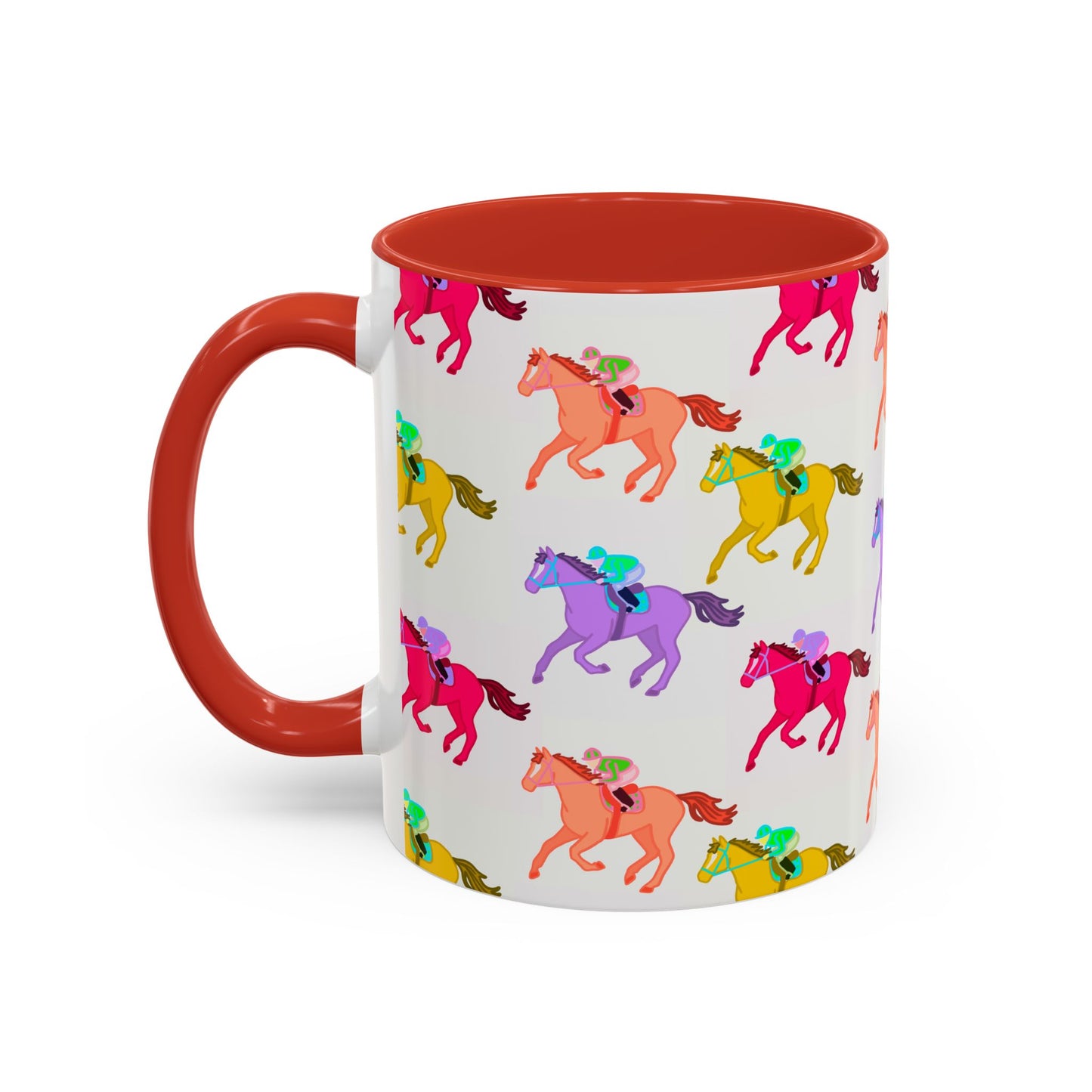Kentucky Derby Racehorse Accent Coffee Mug | Race Day Gift | 11oz & 15oz