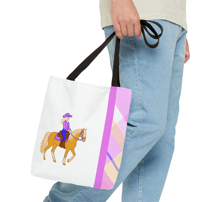 Western Trail Rider and Horse Tote Bag - Western Cowgirl Carryall