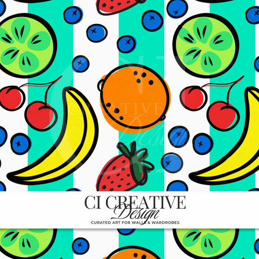 Fruit Seamless Pattern | Fruit & Vine Digital Download PNG