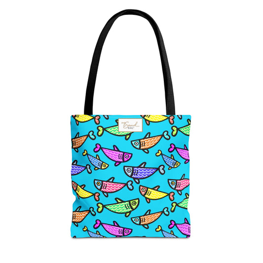 My Sand Bag Happy Fish Tote Reusable Beach Shopping Tote
