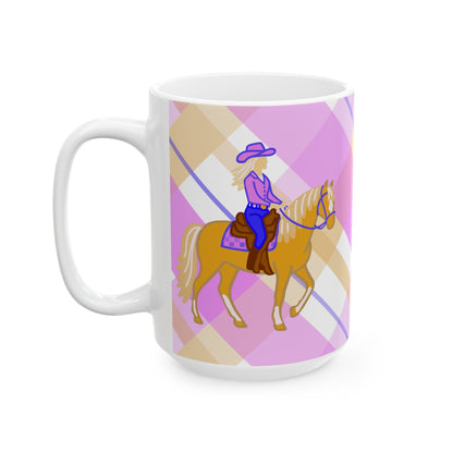 Trail Rider Western Horse Ceramic Coffee Mug | Cowgirl Art | 11oz & 15oz