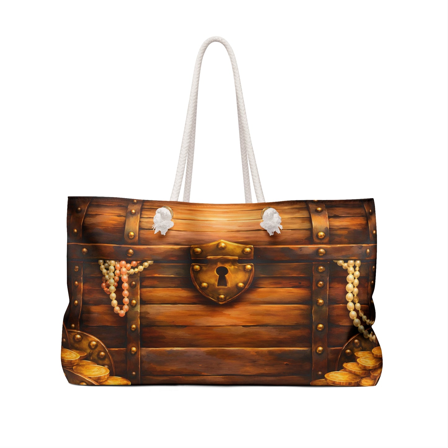 My Sand Bag™ Pirate Treasure Chest Weekender Bag, Beach Travel Tote | Nautical Pirate Chest Design