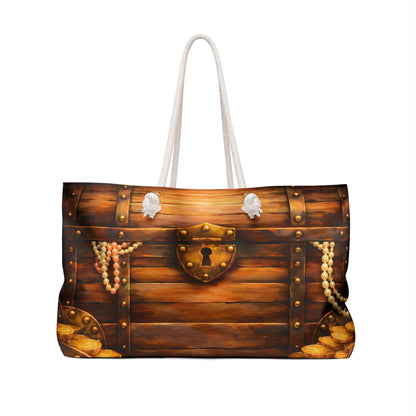 My Sand Bag™ Pirate Treasure Chest Weekender Bag, Beach Travel Tote | Nautical Pirate Chest Design