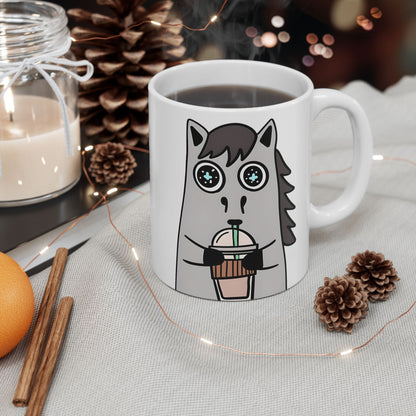 Frappuccino Horse Ceramic Mug — Horse Coffee Cup (11oz & 15oz)