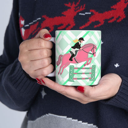 Hunter Jumper Horse Ceramic Coffee Mug | Show Jumping Art | 11oz & 15oz