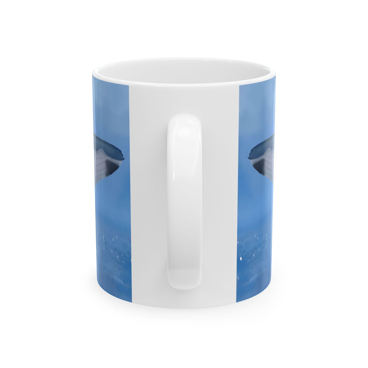 Humpback Whale Ceramic Mug For Whale Watching Coffee Cup With Frosted Ocean And Snowflake Artwork