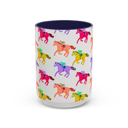 Kentucky Derby Racehorse Accent Coffee Mug | Race Day Gift | 11oz & 15oz
