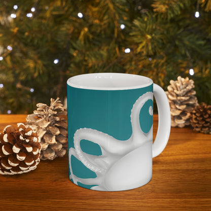 Kraken Octopus Pirate Ceramic Coffee Mug 11oz With Maritime Design Oceanic Nautical Mug For Coffee Lovers