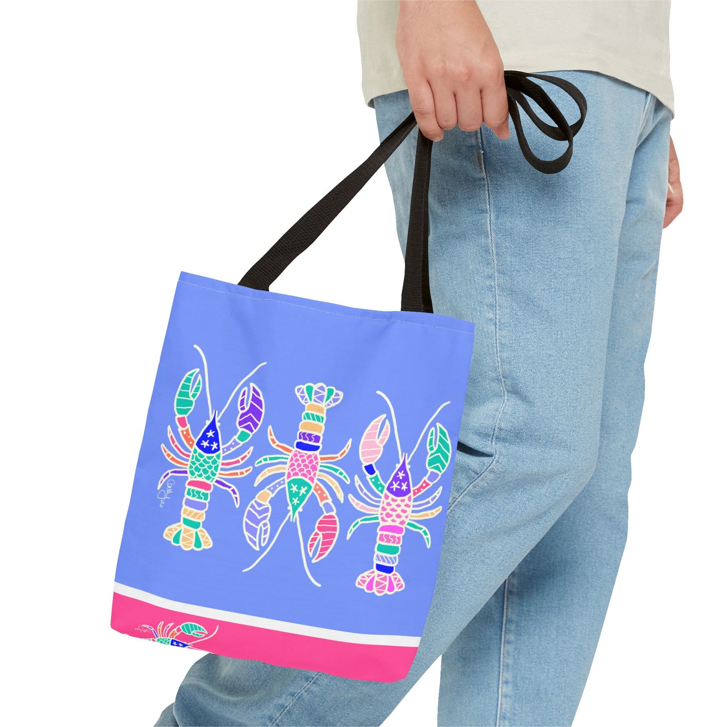 Hand-Drawn Lobster Tote Bag — Beachy Seafood Shellfish Market Tote