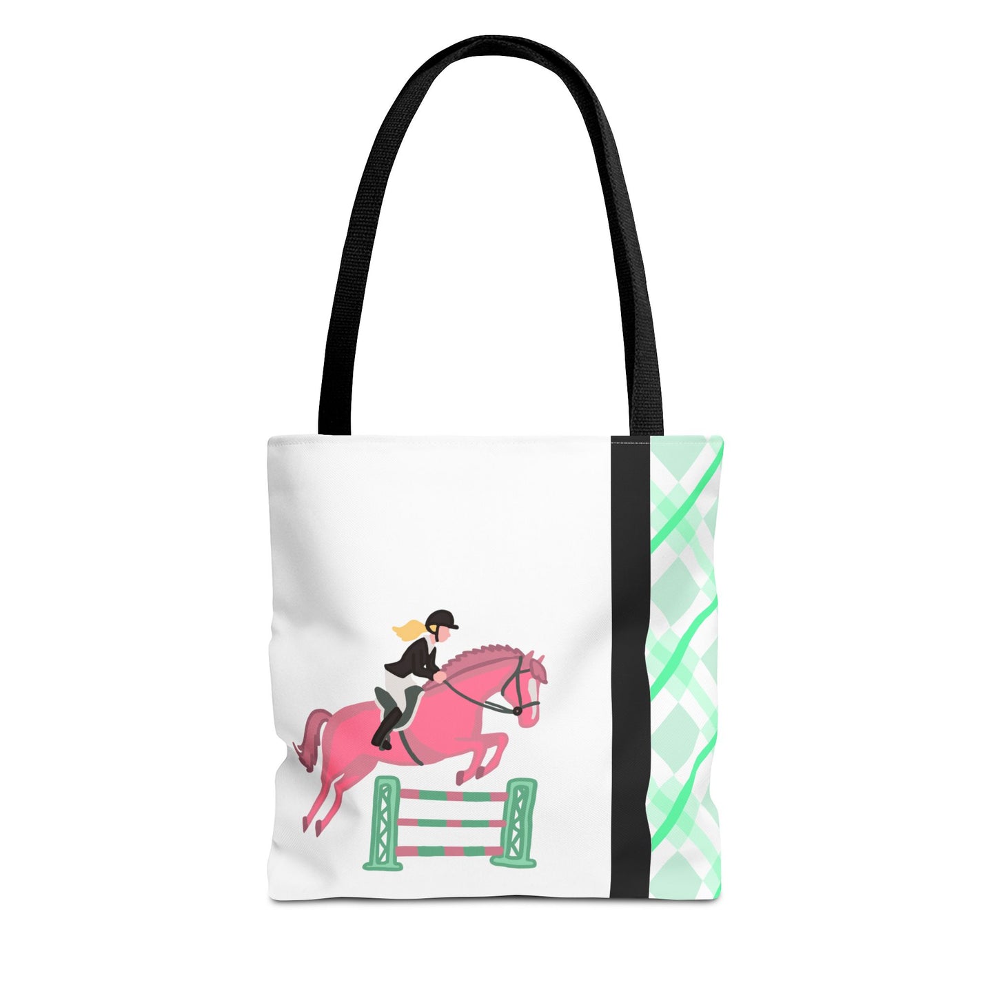 Equestrian Show Jumper Horse Tote Bag - English Jumping Carryall