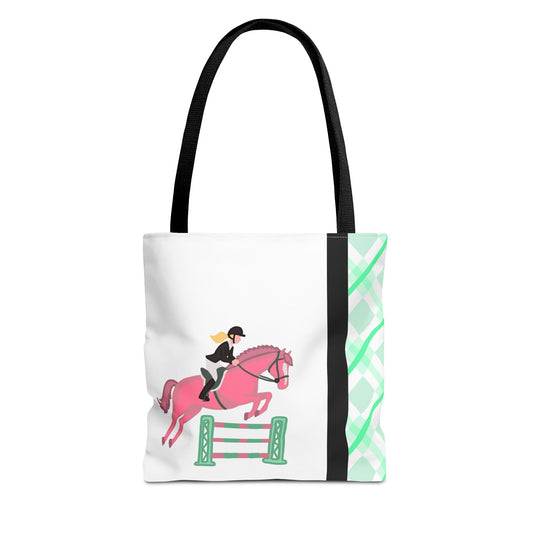 Equestrian Show Jumper Horse Tote Bag - English Jumping Carryall