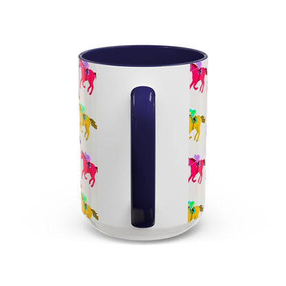 Kentucky Derby Racehorse Accent Coffee Mug | Race Day Gift | 11oz & 15oz