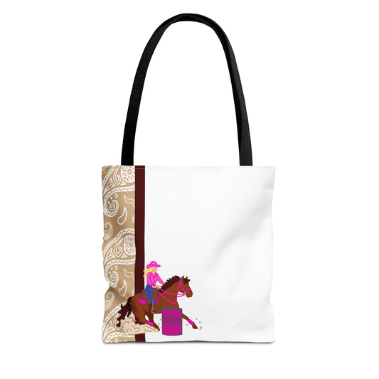 Barrel Racing Tote Bag | Cowgirl Western Patterned Tote | 3 Sizes
